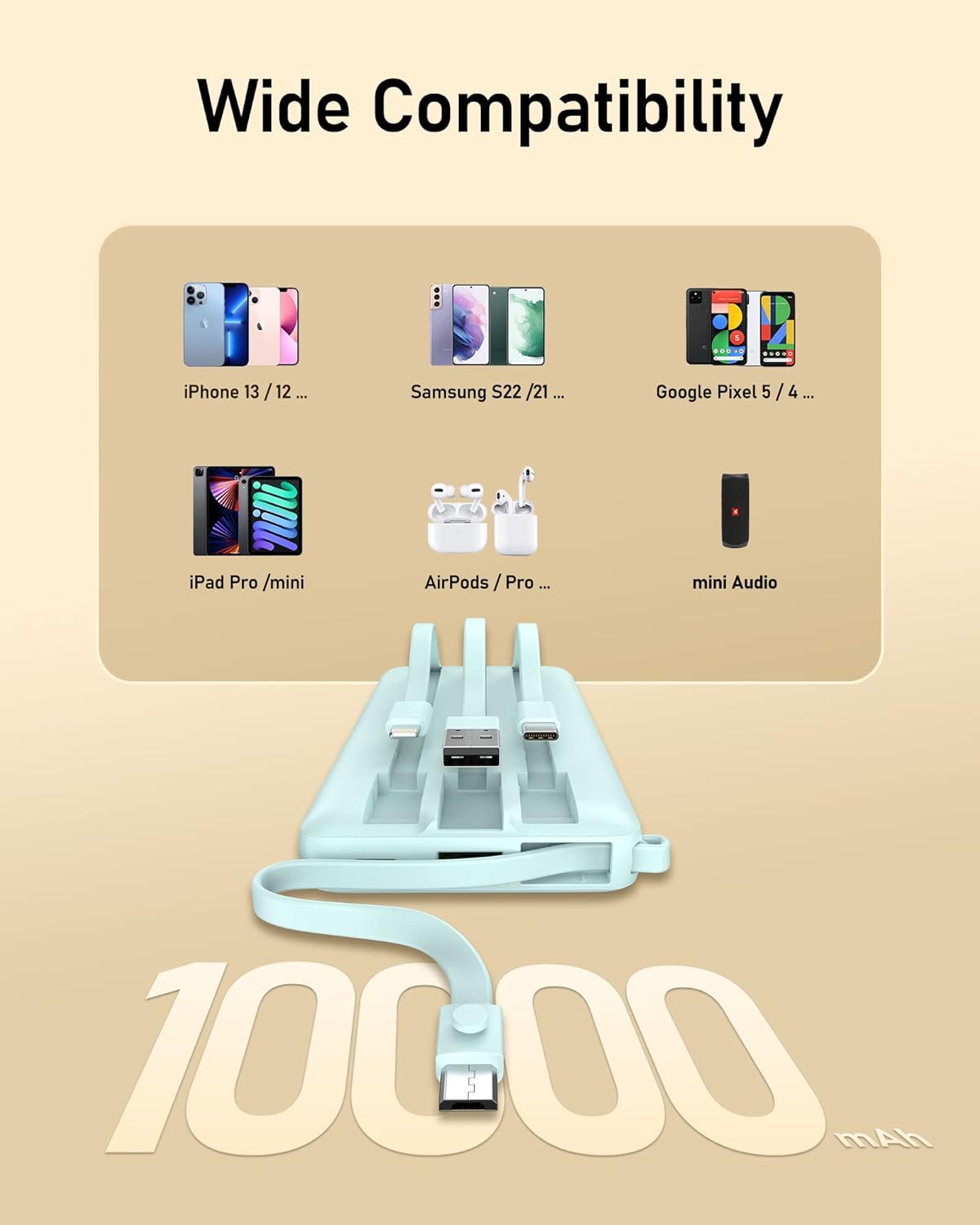 VEEKTOMX Built-in Cable Power Bank