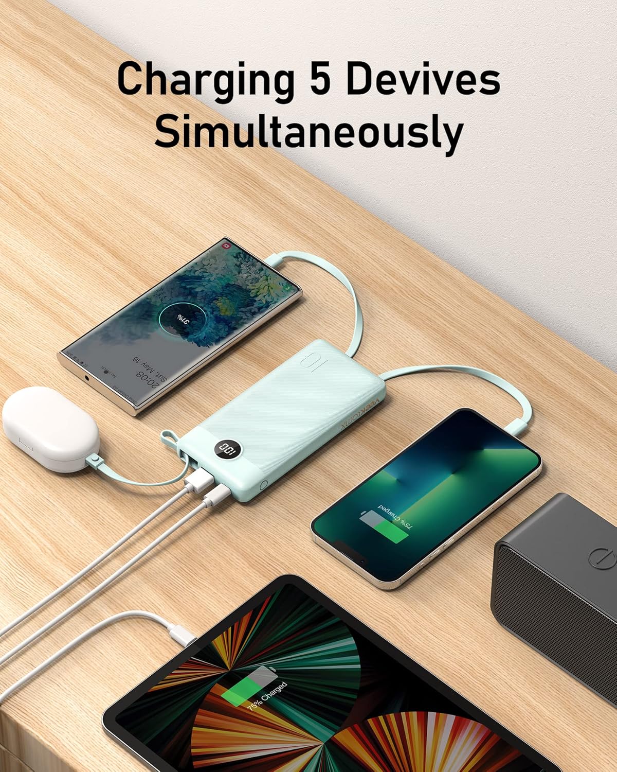 VEEKTOMX Built-in Cable Power Bank